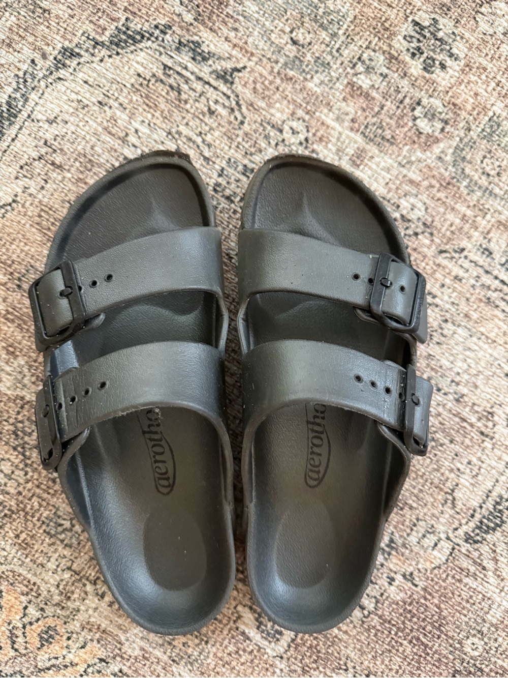 Aerothotic Double Buckle Black Women's Slide Sandals